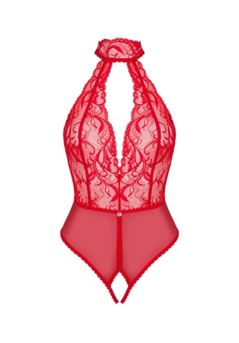 Body Dagmarie M/L Z Otwartym Krokiem Koronka Seksowne Czerwone