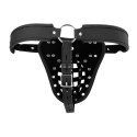 PU Leather Chastity Jock - Black