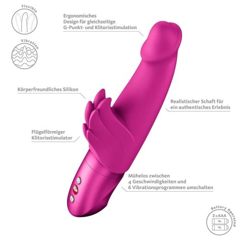 Wibrator Rabbit Fun Factory Wicked Angel Pink Silikon 9,5 cm Funkcje