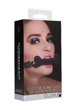 Ouch! Bone Gag – Czarny silikonowy knebel w kształcie kości