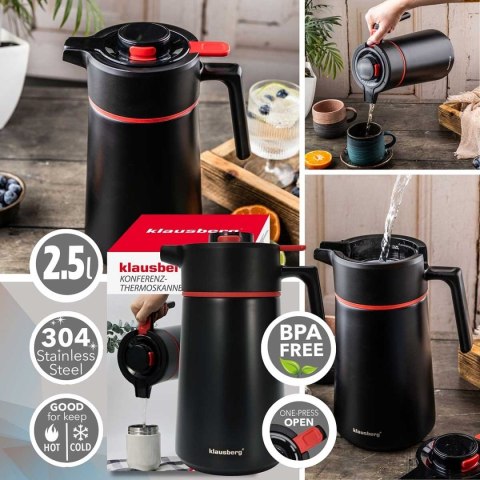 TERMOS DZBANEK KONFERENCYJNY NA KAWĘ HERBATĘ 2,5L KLAUSBERG KB-9013