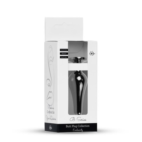 Plug-Jewellery Dark Silver BUTT PLUG- Clear