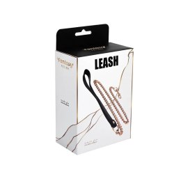 Metal and leather chain leash