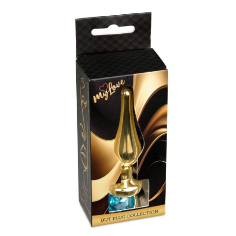 MyLove Toys - Jewellery Gold BUTT PLUG- Light Blue