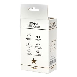 Star Collection - Black Silicone Anal Plug L - Pink Stone