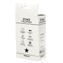 Star Collection - Black Silicone Anal Plug M - Light Blue Stone