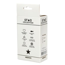 Star Collection - Black Silicone Anal Plug M - Purple Stone