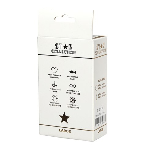 Star Collection - Pink Silicone Anal Plug L - Light Blue Stone