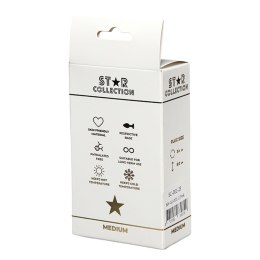 Star Collection - Pink Silicone Anal Plug M - Light Blue Stone