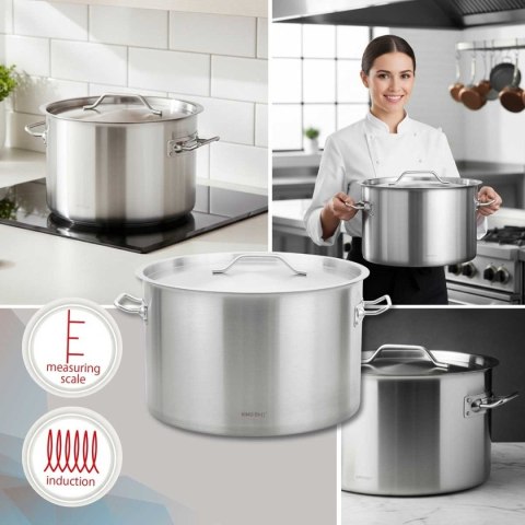 GARNEK GASTRONOMICZNY Z POKRYWĄ STALOWĄ Ø40cm 32L KINGHOFF KH-2026