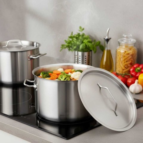 GARNEK GASTRONOMICZNY Z POKRYWĄ STALOWĄ Ø40cm 32L KINGHOFF KH-2026