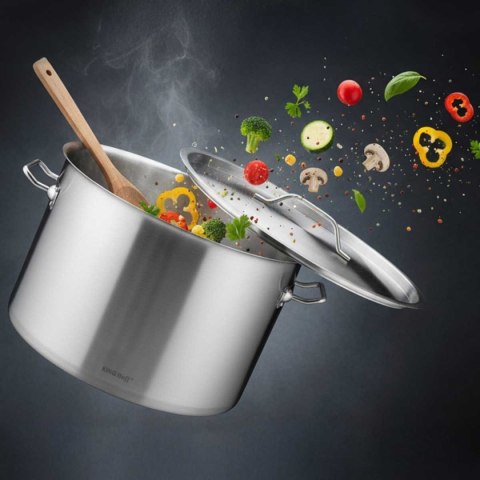 GARNEK GASTRONOMICZNY Z POKRYWĄ STALOWĄ Ø40cm 32L KINGHOFF KH-2026