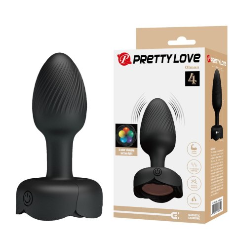 Korek Analny Pretty Love Olman Silikon 10 Wibracji LED Podświetlenie