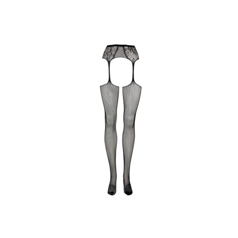 Fishnet and Lace Garterbelt Stockings - Plus Size