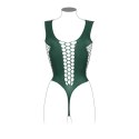 V-Neck Teddy with Opaque Panels - One Size