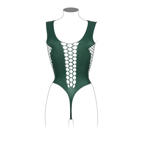 V-Neck Teddy with Opaque Panels - One Size