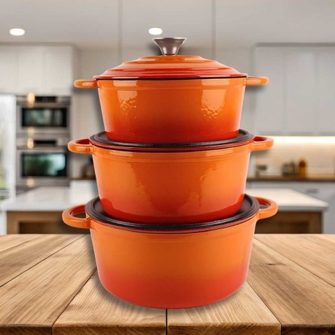 EMALIOWANY GARNEK ŻELIWNY 22cm 3L HAGE ORANGE