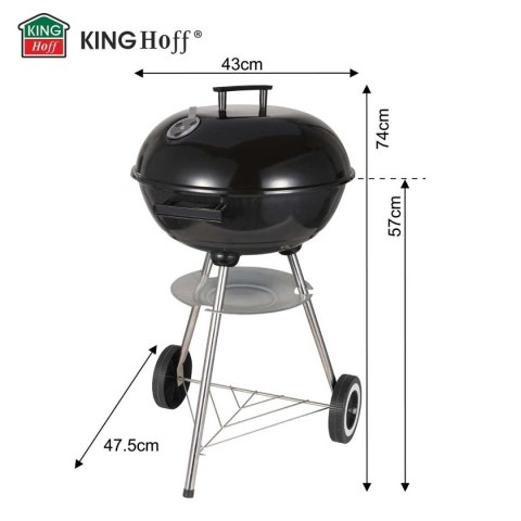 Grill Węglowy Kinghoff KH-2033 41 cm Pokrywa Regulacja Powietrza