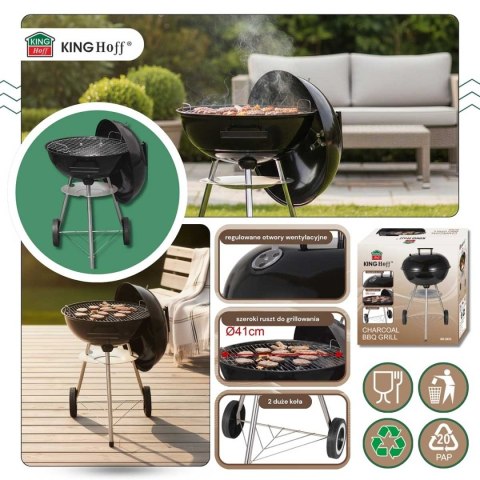 Grill Węglowy Kinghoff KH-2033 41 cm Pokrywa Regulacja Powietrza