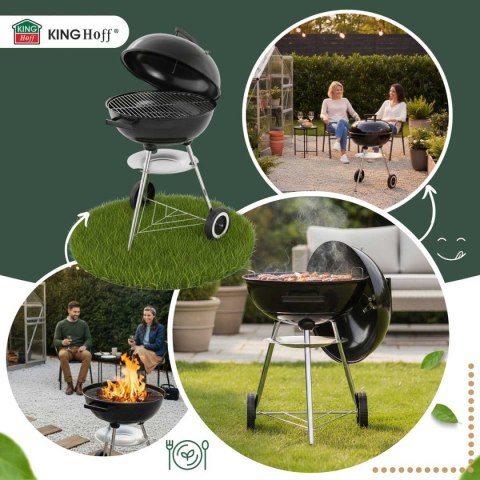 Grill Węglowy Kinghoff KH-2033 41 cm Pokrywa Regulacja Powietrza