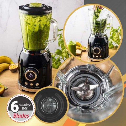 Blender Kielichowy Klausberg KB-9029 600W Szklany Dzbanek LED