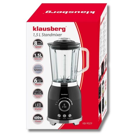 Blender Kielichowy Klausberg KB-9029 600W Szklany Dzbanek LED