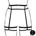Double Strap Garter Belt with Adjustable Sliders - Plus Size - Black