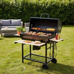 Duży Grill Węglowy Klausberg KB-9033 Na Kółkach Z Półkami i Termometrem