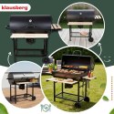 Duży Grill Węglowy Klausberg KB-9033 Na Kółkach Z Półkami i Termometrem