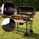 Duży Grill Węglowy Klausberg KB-9033 Na Kółkach Z Półkami i Termometrem