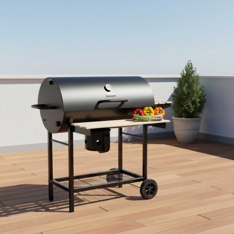 Duży Grill Węglowy Klausberg KB-9033 Na Kółkach Z Półkami i Termometrem