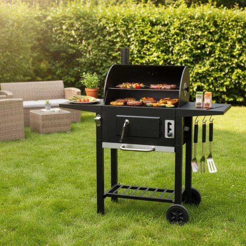 Duży Grill Węglowy Klausberg KB-9034 Komin Termometr Ruszt 42x30 cm
