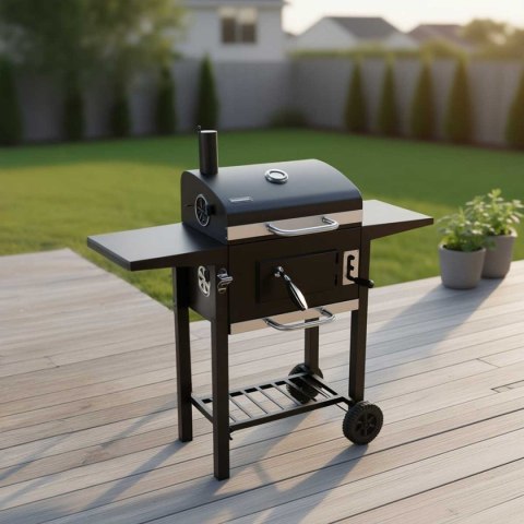 Duży Grill Węglowy Klausberg KB-9034 Komin Termometr Ruszt 42x30 cm