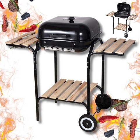 Grill Węglowy Kinghoff KH-2034 Stal Emaliowana Kółka Półki