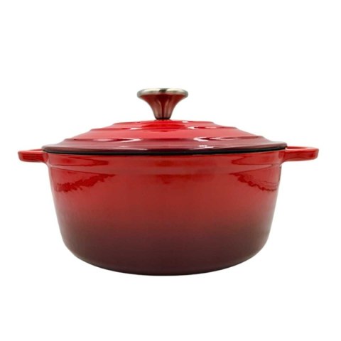 EMALIOWANY GARNEK ŻELIWNY 22cm 3L HAGE CZERWONY