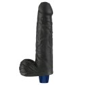9" REAL SOFTEE Rechargeable TPE Vibrating Dildo(Black)