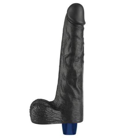 10" REAL SOFTEE Rechargeable TPE Vibrating Dildo(Black)