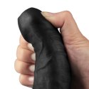 9" REAL SOFTEE Rechargeable TPE Vibrating Dildo(Black)