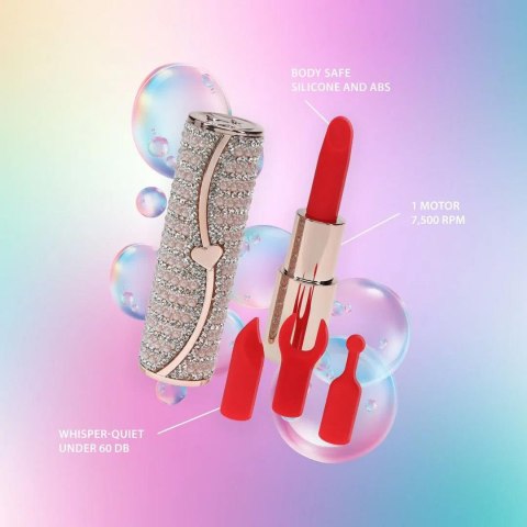 Candy - Lipstick Vibrator with 4 Attachments - Pink