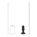 Double Rattle Liquid Silicone Anal Plug - M - Black