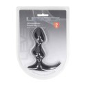 Full Double Ripple Silicone Prostate Massager - Black