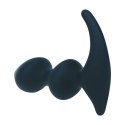 Full Double Ripple Silicone Prostate Massager - Black