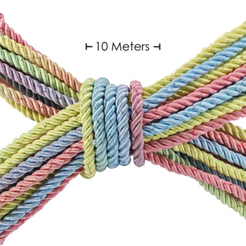 Polyester Bondage Rope - 32.8 ft / 10 m - Multicolor Pastel