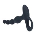 Remote Control Beaded Vibrating Silicone Anal Plug - Black