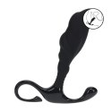 Rippled with Hard Loop Silicone Prostate Massager - M - Black