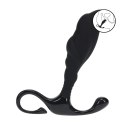 Rippled with Hard Loop Silicone Prostate Massager - S - Black