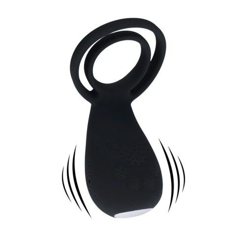 Vibrating Cock and Ball Ring with Paw Stimulator - Black