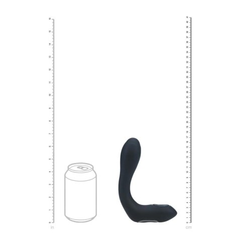 Vibrating Heating Bendable Tapping Silicone Prostate Stimulator - Black