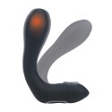 Vibrating Heating Bendable Tapping Silicone Prostate Stimulator - Black