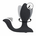 Vibrating and Rotating Silicone Anal Plug with Ball Stimulator - Black